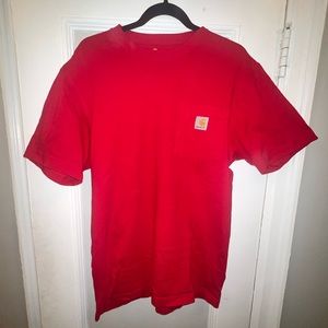 Red Original Fit Carhartt Pocket Tee, Size Small